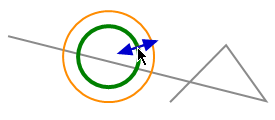 Help geometry with respect to reference circle/arc