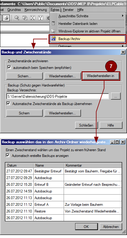 Backup und Archivierung - Archiv wiederherstellen (separates ...